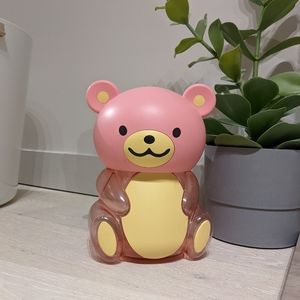 Triko pink bear piggy bank plastic jar